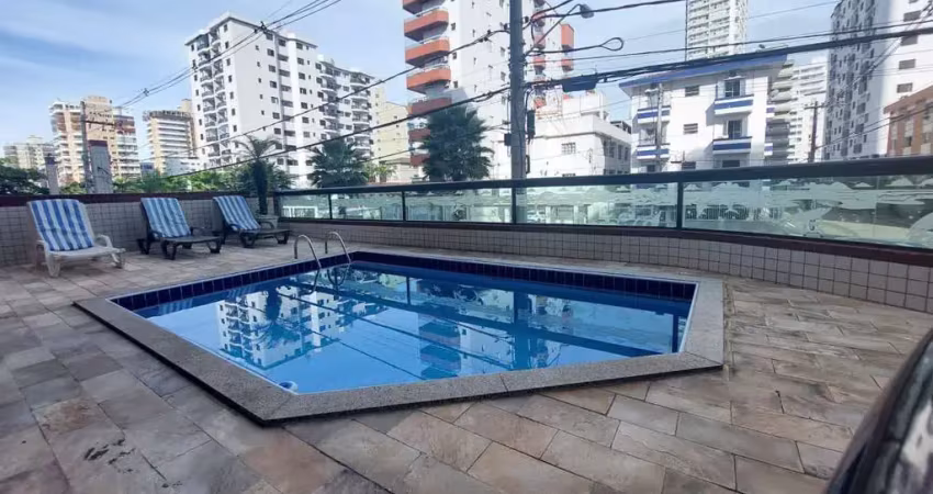 Apartamento 2 dormitorios 1 suite churrasqueira carvão, na guilhermina praia grande - sp