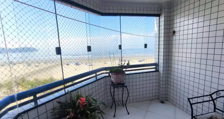 Apartamento de luxo frente mar com 3 dormitórios e 2 suítes na guilhermina - praia grande-sp