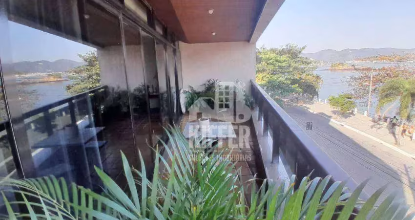 Frente-mar! vista de cinema - paradisíaca - apartamento com 4 dormitórios, 2 suítes, 3 varandas, 419 m² por r$ 2.580.000,00 - boa viagem - niterói/rj