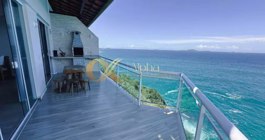 Flat com vista deslumbrante para o mar na praia de caravelas, búzios/rj