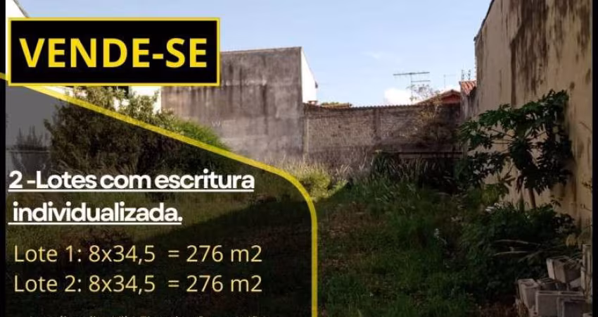 2- lotes com 276 M2 cada com escritura individualizada. ref 939-940