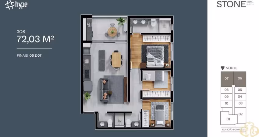 Stone Urban Habitat - Apartamento à venda no bairro Novo Mundo - Curitiba/PR