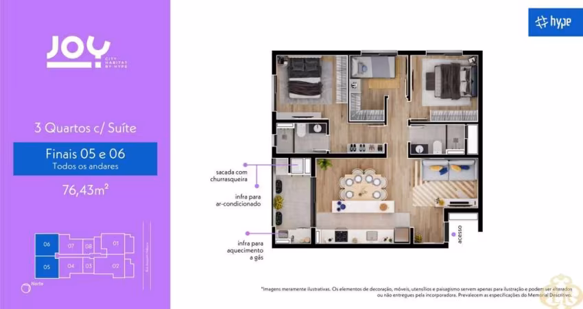Joy City Habitat - Apartamento à venda no bairro Tingui - Curitiba/PR