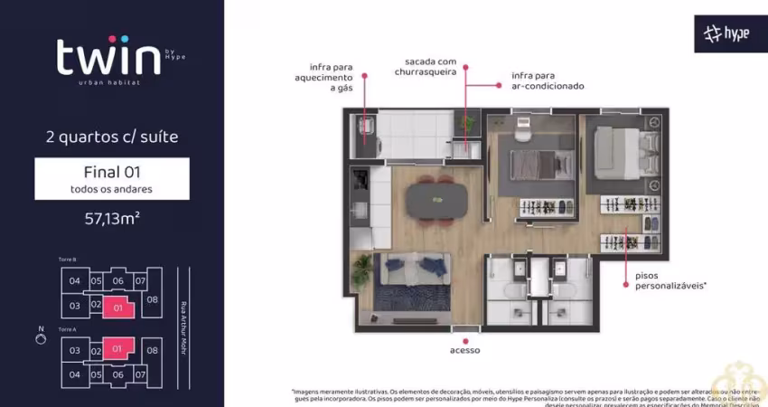 Twin urban habitat - apartamento à venda no bairro portão - curitiba/pr