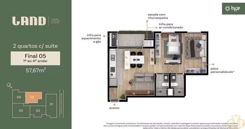 Land Urban Habitat - Apartamento à venda no bairro Boa Vista - Curitiba/PR