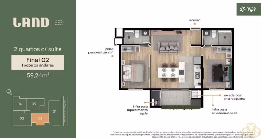 Land Urban Habitat - Apartamento à venda no bairro Boa Vista - Curitiba/PR