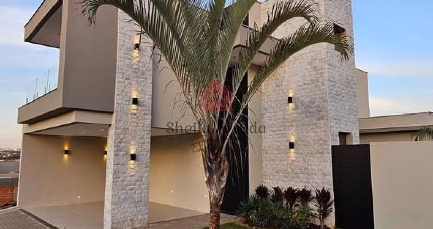 Casa térrea à venda em Condomínio de Alto Padrão, com mezanino, gourmet e piscina, Ondas, Piracicab