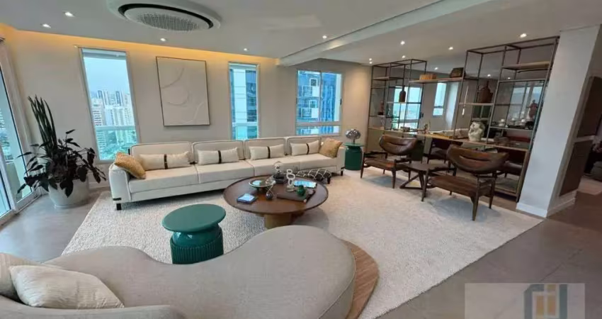 Apartamento triplex mobiliado para venda no vogue, alphaville