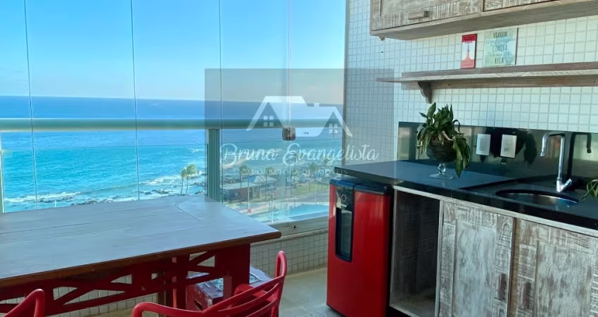 Apartamento com vista mar, 2 suítes, varanda, lavabo, home office, 2 vagas, em Ondina