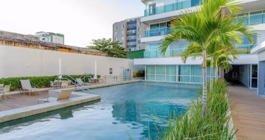 Apartamento com 1/4, varanda, mobiliado, 1 vaga, Duetto Barra