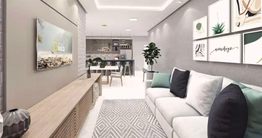 Apartamento para venda em praia grande, ocian, 3 dormitórios, 1 suíte, 2 banheiros, 2 vagas