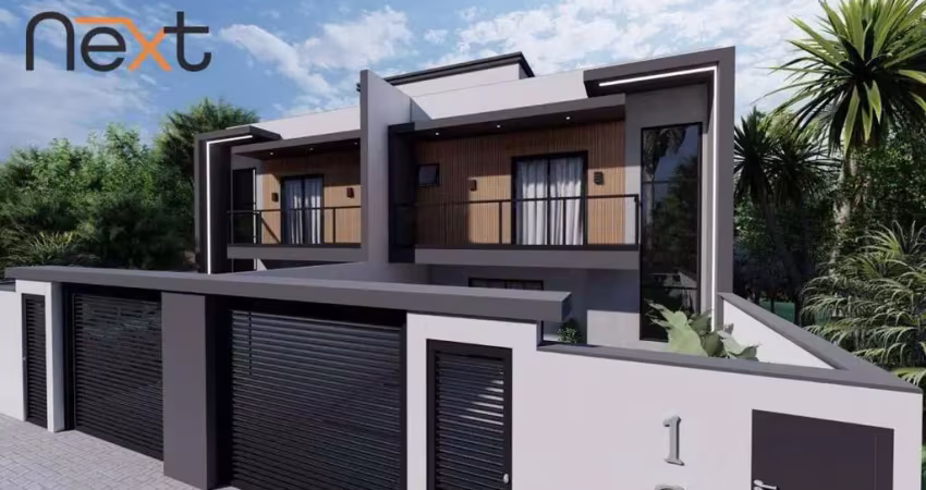 Sobrado de alto padrão em itajuba, barra velha: 3 quartos, suíte com closet e garagem!