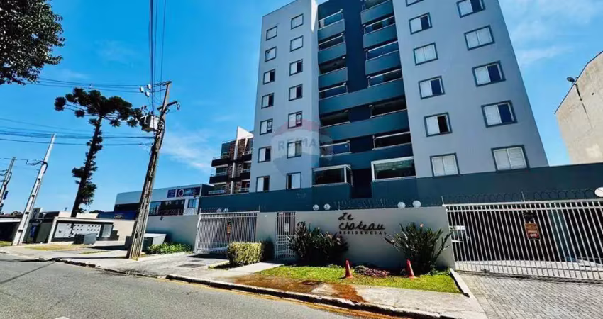 Apartamento edifício le chateau residencial, com 02 quartos, 01 vaga garagem, sacada com churrasqueira no centro de pinhais pr