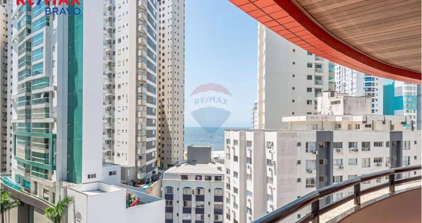 APARTAMENTO QUADRA MAR NA BARRA SUL EM BALNEÁRIO CAMBORIÚ, COM 03 QUARTOS, 1 SUÍTE, 192M2, SACADAS, CHURRASQUEIRA, PISCINA COLETIVA