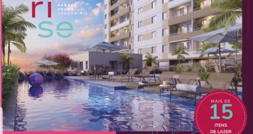 Apartamento no Parque Prado, 2 dormitórios, 43 m², varanda gourmet, garagem, lazer e conveniência