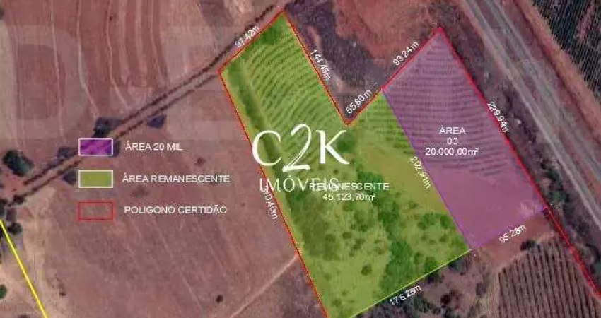Área 65.000 m² go 070 com 230m de frente a go 070  goianira/caturaí