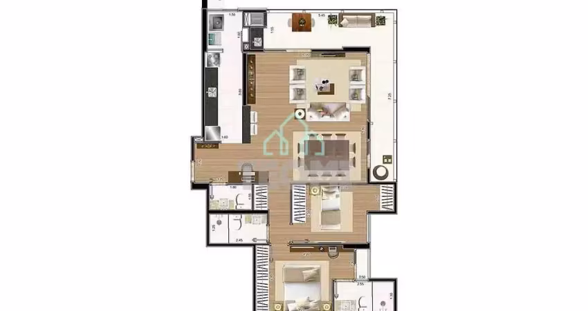 Apartamento com 3 dormitórios sendo 1 suíte à venda, 101 m² por r$ 720.000 - piemont residence - ta
