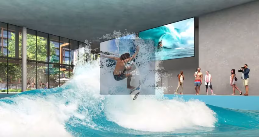 Lançamento na barra olímpica com piscina de onda, arte wave.