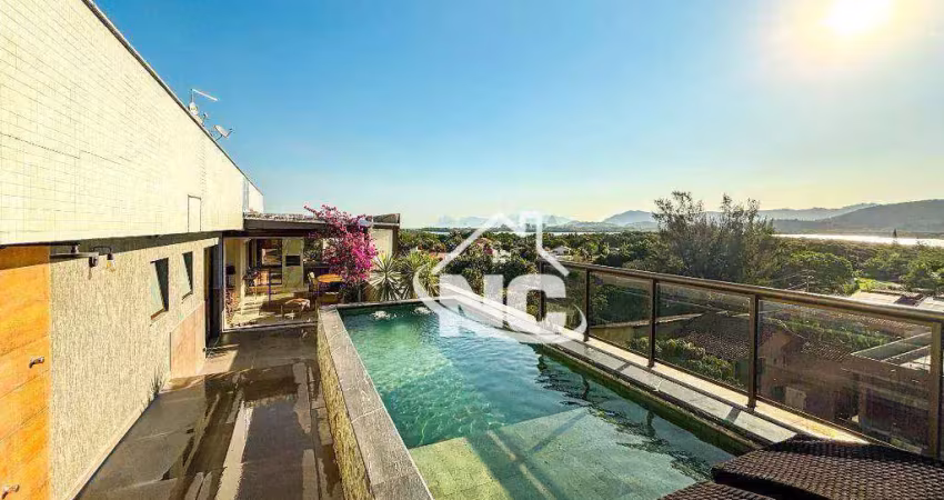 Luxuosa  cobertura em prédio pertinho da praia de itacoatiara com 3 quartos à venda, 240 m² por r$ 2.800.000 - itacoatiara - niterói/rj