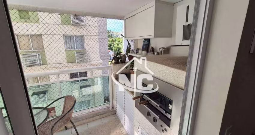 Apartamento condomínio privilege com 2 à venda, 70 m² por r$ 595.000 - santa rosa - niterói/rj