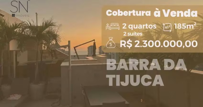 Cobertura com 2 dormitórios à venda, 185 m² por r$ 2.300.000,00 - barra da tijuca - rio de janeiro/rj