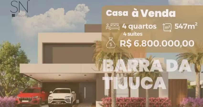 Casa com 4 dormitórios à venda, 547 m² por r$ 6.800.000,00 - barra da tijuca - rio de janeiro/rj