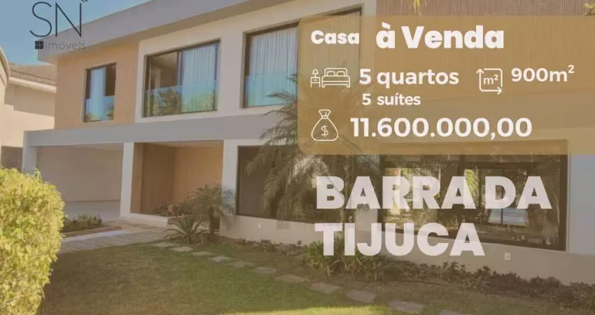 Casa com 5 dormitórios à venda, 900 m² por r$ 11.600.000,00 - barra da tijuca - rio de janeiro/rj