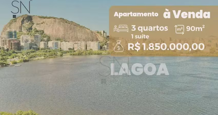 Apartamento com 3 dormitórios à venda, 90 m² por r$ 1.850.000,00 - lagoa - rio de janeiro/rj