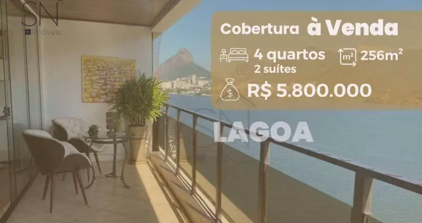 Cobertura com linda vista, à venda, 256 m² por r$ 5.800.000 - lagoa - rio de janeiro/rj