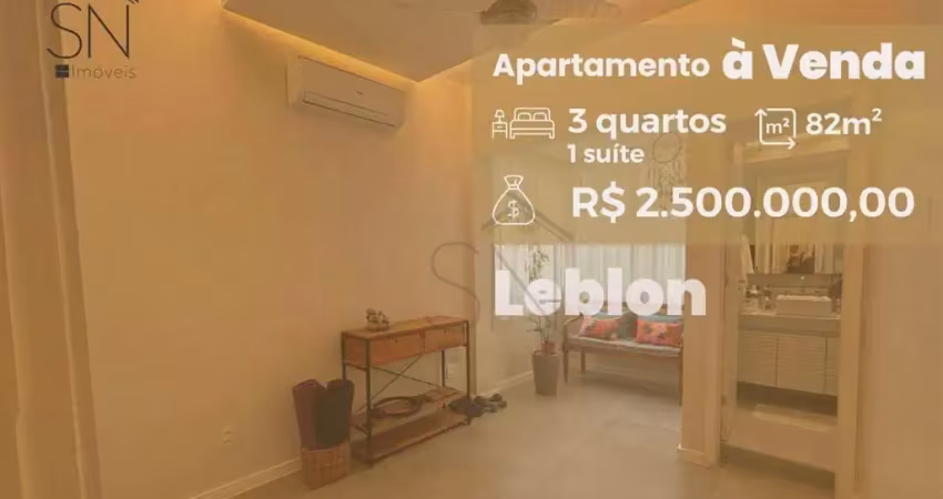 Apartamento com 3 dormitórios à venda, 82 m² por r$ 2.500.000,00 - leblon - rio de janeiro/rj