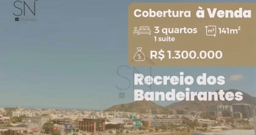 Cobertura com 3 dormitórios à venda, 141 m² por r$ 1.300.000,00 - recreio dos bandeirantes - rio de janeiro/rj