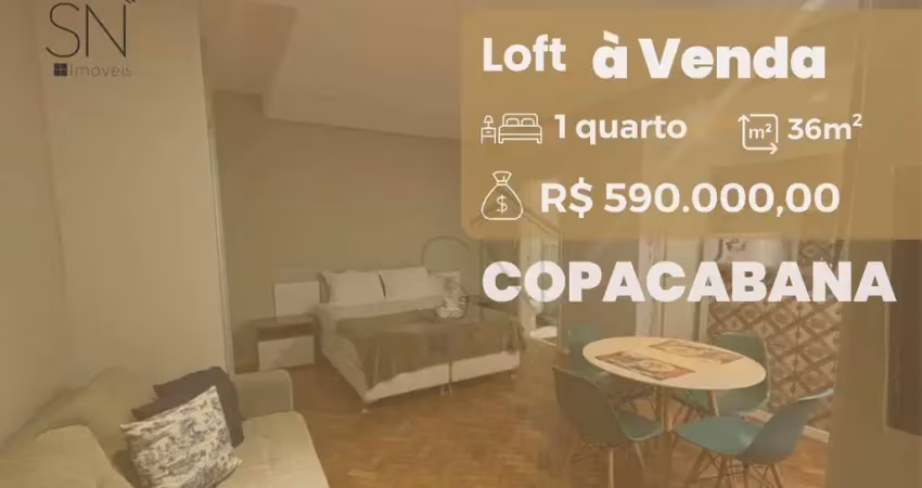 Loft com 1 dormitório à venda, 36 m² por r$ 590.000,00 - copacabana - rio de janeiro/rj
