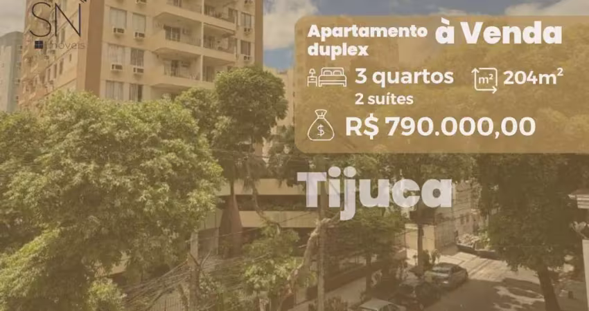 Apartamento duplex com 3 dormitórios à venda, 204 m² por r$ 790.000,00 - tijuca - rio de janeiro/rj