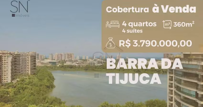 Cobertura com 4 dormitórios à venda, 360 m² por r$ 3.790.000,00 - barra da tijuca - rio de janeiro/rj