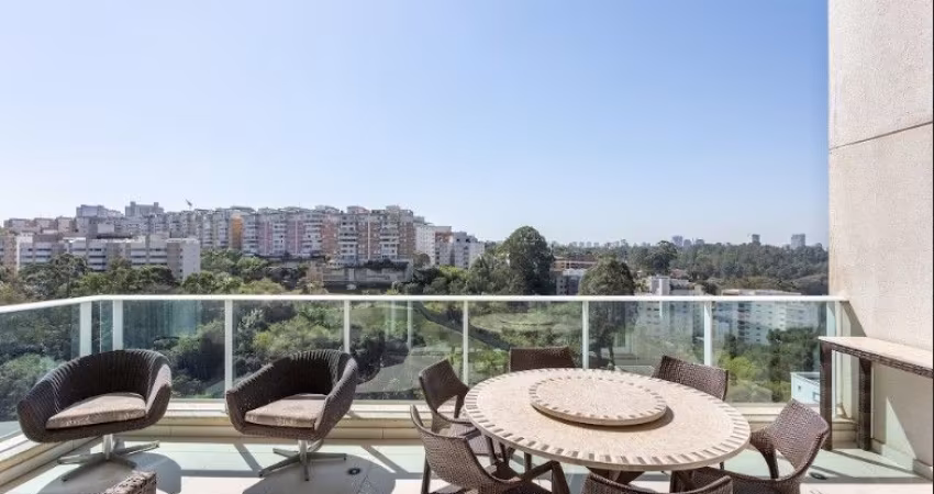 Apartamento 186 metros com pé direito duplo no living e varanda 3 suítes e 4 vagas Panamby