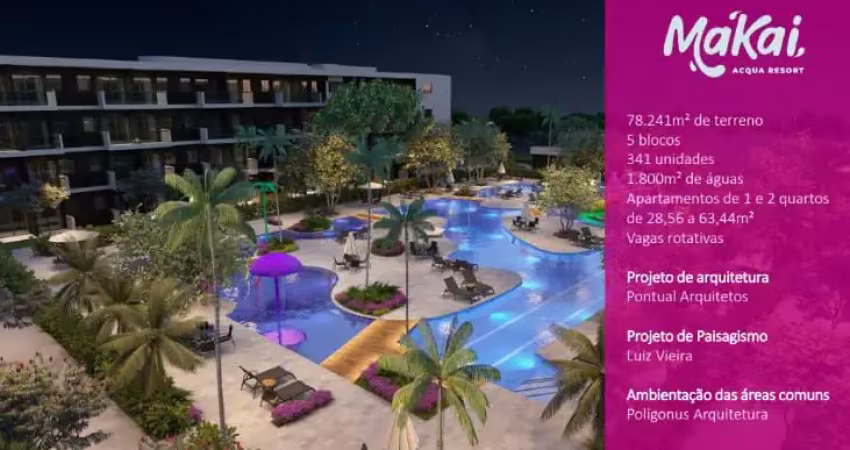 Oportunidade repasse de flat no makai accqua resort muro alto (81) 996344755