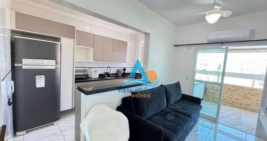 Apartamento Vista mar, mobiliado,com 1 dormitório à venda, 53 m² por R$ 360.000 - Caiçara - Praia Grande/SP