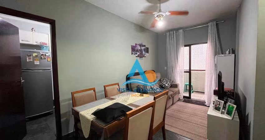 Apartamento com 1 quarto com sacada,  à venda, 57 m² por R$ 290.000 - Aviação - Praia Grande/SP