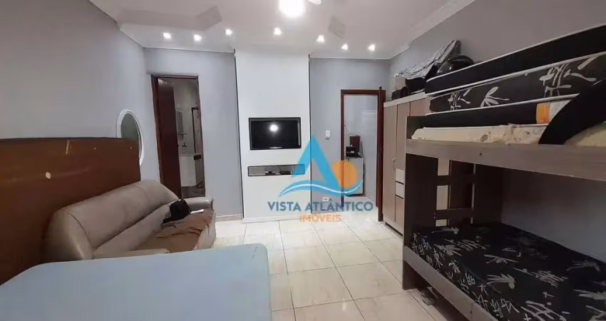 Kitnet mobiliada com 1 dormitório à venda, 42 m² por r$ 220.000 - boqueirão - praia grande/sp