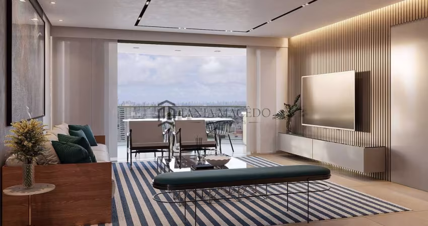 Apartamentos à venda com 141,25m², 3 dormitórios, sendo 3 suítes, 01 bwc social, cozinha com área d