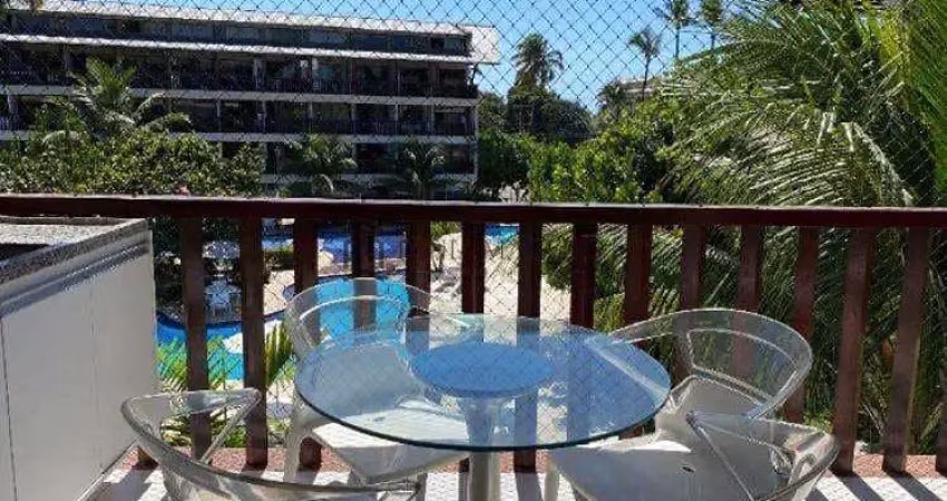 Flat à venda com 82m², decorado, varanda, 2 dormitórios sendo 1 suíte, porto de galinhas, ipojuca,