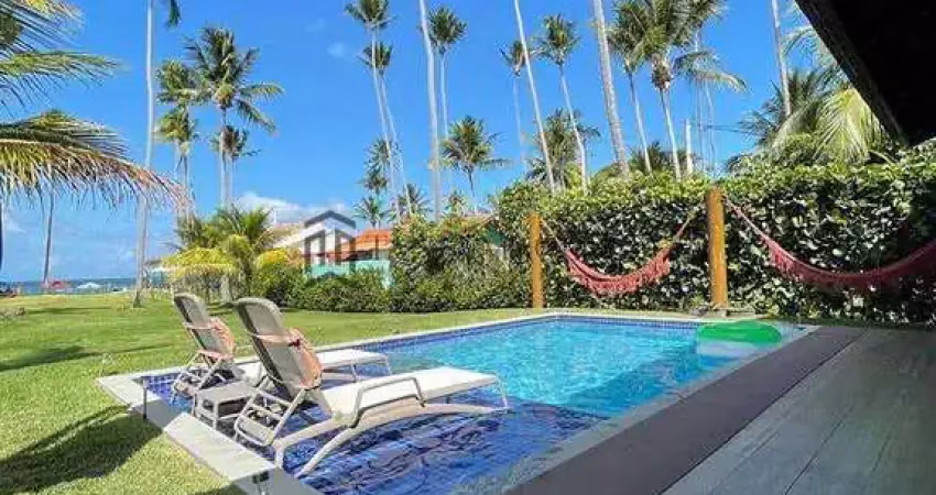Linda casa á beira mar de carneiro, 4 suites, porteira fechada, casa à venda, carneiros, tamandaré,