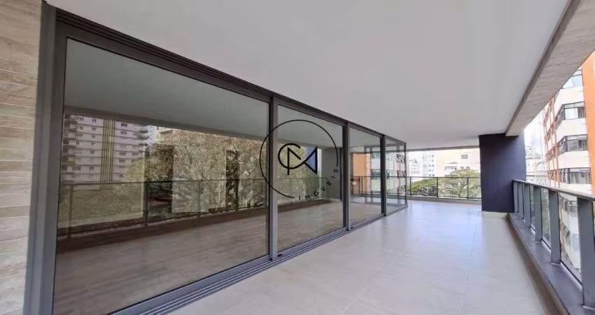Exclusivo apartamento 1 por andar – 4 suítes e 5 vagas – Santa Cecília, SP!