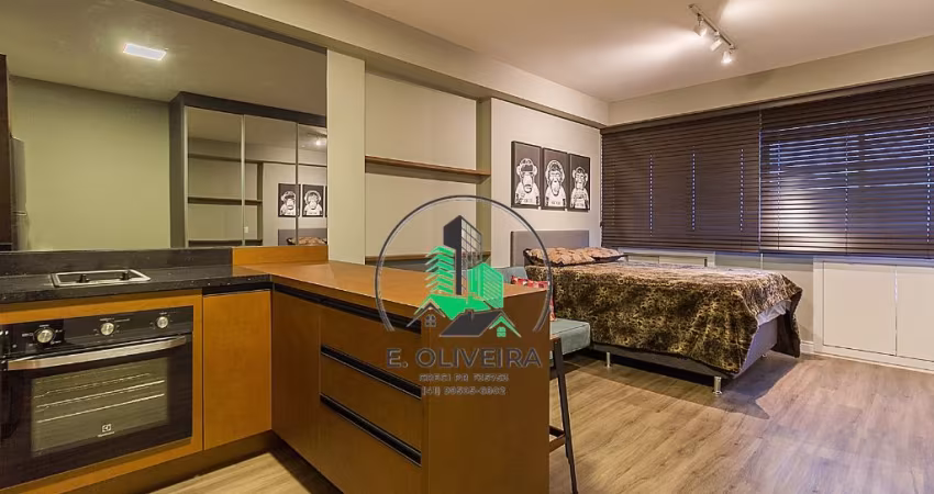 Studio pronto para morar ou investir no coração de Curitiba, com excelente retorno!