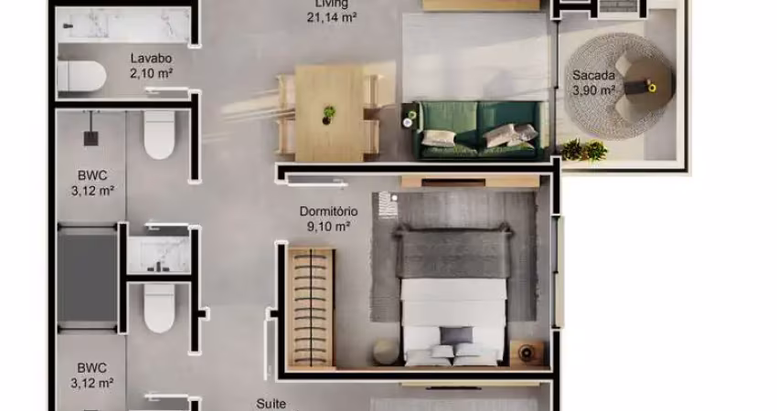 Apartamento com 2 quartos à venda na Servidão Natalina Machado, --, Cacupé, Florianópolis