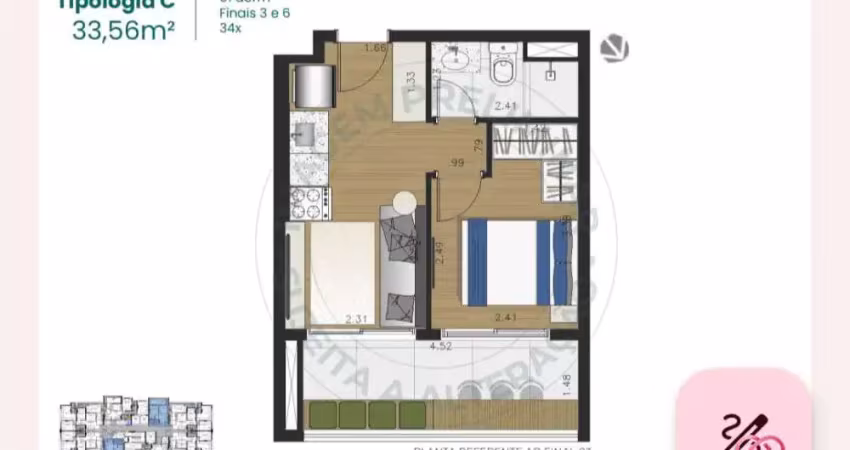 Apartamento com 1 quarto à venda na Rua Guarujá, 99, Mirandópolis, São Paulo