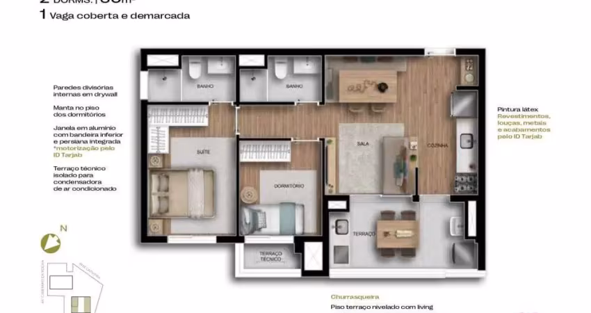 Apartamento com 2 quartos à venda na Avenida Senador Casemiro Da Rocha, 683, Mirandópolis, São Paulo