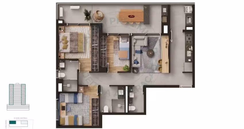 Apartamento com 3 quartos à venda na Rua Visconde de Guaratiba, 105, Cursino, São Paulo