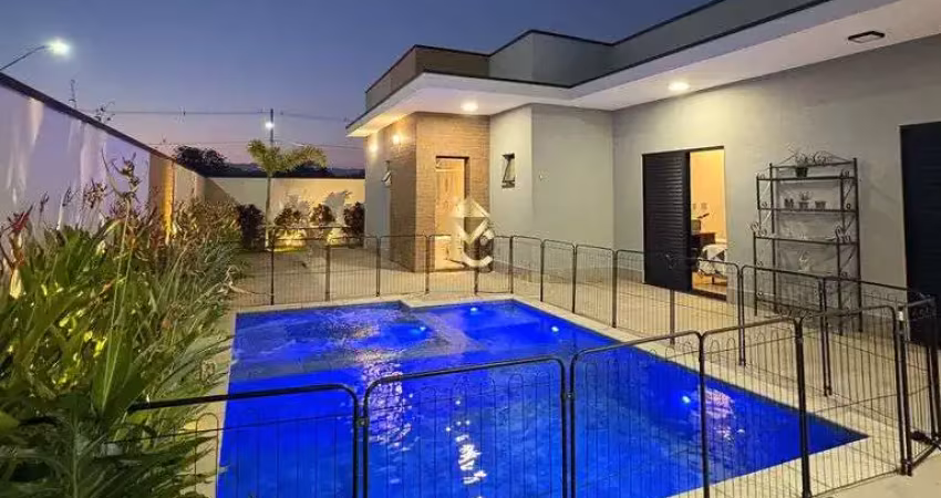 Belíssima casa térrea em condomínio com 3 suítes e linda área gourmet