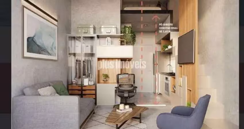 Studio moderno na planta com mezanino - ao lado do metrô santa cruz